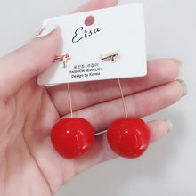 Load image into Gallery viewer, Cute Simulation Red Cherry Sweet Resin Hot Sale Gold Color High Quality For Women Girl Student Fruit 1Pair Earring Gift