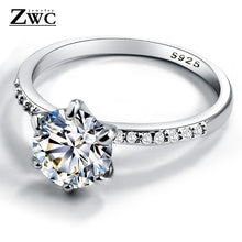 Load image into Gallery viewer, ZWC 2019 Fashion Classic Six Claw AAA Zircon Wedding Rings for women Jewelry Wedding Engagement Female Crystals Ring Gift