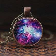 Load image into Gallery viewer, Charming Nebula Necklace Galaxy Space Glass Cabochon Pendant Solar System Jewelry Space Universe Necklace Milky Way Jewelry