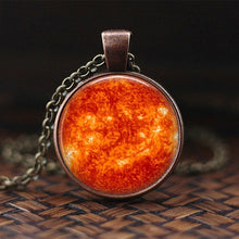Load image into Gallery viewer, Charming Nebula Necklace Galaxy Space Glass Cabochon Pendant Solar System Jewelry Space Universe Necklace Milky Way Jewelry