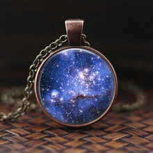 Load image into Gallery viewer, Charming Nebula Necklace Galaxy Space Glass Cabochon Pendant Solar System Jewelry Space Universe Necklace Milky Way Jewelry