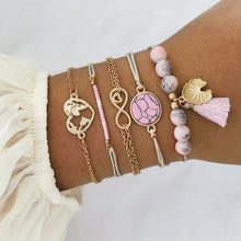 Load image into Gallery viewer, Yobest 6 Pcs/Set Bohemian Tassel Beads Charm Bracelets Set For Women Girls Fashion Pineapple Heart Geometric Bracelet Jewelry