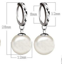 Load image into Gallery viewer, 925 pure silver pendant earring full rhinestone ball ear buckle earrings fashion CZ Crystal earring Dangling wedding women
