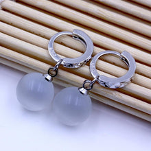 Load image into Gallery viewer, 925 pure silver pendant earring full rhinestone ball ear buckle earrings fashion CZ Crystal earring Dangling wedding women