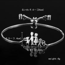 Load image into Gallery viewer, Silver Color Family Charm Bracelets Father Mother Girl Boy Rose Flowr Mom Pendant Bracelet Fashion Jewelry Mother's Day Gift