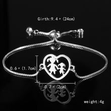 Load image into Gallery viewer, Silver Color Family Charm Bracelets Father Mother Girl Boy Rose Flowr Mom Pendant Bracelet Fashion Jewelry Mother's Day Gift
