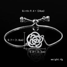 Load image into Gallery viewer, Silver Color Family Charm Bracelets Father Mother Girl Boy Rose Flowr Mom Pendant Bracelet Fashion Jewelry Mother's Day Gift
