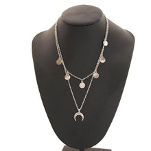 Load image into Gallery viewer, Wholesale Necklace Punk 2018 New Fashion Necklace Gold/silver Simple Double Moon Star Short Necklace Sale Acero Inoxidable Mujer