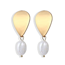 Load image into Gallery viewer, FNIO Big Simulated Pearl Earrings 2019 For Women Lover Geometric Gold Round Heart Drop Dangle Earring Korean Statement Jewelry