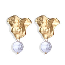 Load image into Gallery viewer, FNIO Big Simulated Pearl Earrings 2019 For Women Lover Geometric Gold Round Heart Drop Dangle Earring Korean Statement Jewelry