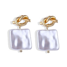Load image into Gallery viewer, FNIO Big Simulated Pearl Earrings 2019 For Women Lover Geometric Gold Round Heart Drop Dangle Earring Korean Statement Jewelry