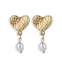 Load image into Gallery viewer, FNIO Big Simulated Pearl Earrings 2019 For Women Lover Geometric Gold Round Heart Drop Dangle Earring Korean Statement Jewelry
