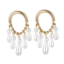 Load image into Gallery viewer, FNIO Big Simulated Pearl Earrings 2019 For Women Lover Geometric Gold Round Heart Drop Dangle Earring Korean Statement Jewelry