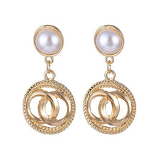 Load image into Gallery viewer, FNIO Big Simulated Pearl Earrings 2019 For Women Lover Geometric Gold Round Heart Drop Dangle Earring Korean Statement Jewelry