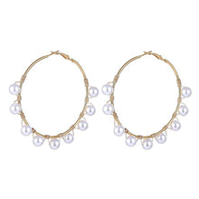 Load image into Gallery viewer, FNIO Big Simulated Pearl Earrings 2019 For Women Lover Geometric Gold Round Heart Drop Dangle Earring Korean Statement Jewelry