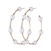 Load image into Gallery viewer, FNIO Big Simulated Pearl Earrings 2019 For Women Lover Geometric Gold Round Heart Drop Dangle Earring Korean Statement Jewelry