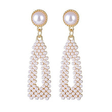 Load image into Gallery viewer, FNIO Big Simulated Pearl Earrings 2019 For Women Lover Geometric Gold Round Heart Drop Dangle Earring Korean Statement Jewelry