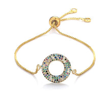 Load image into Gallery viewer, Women's cz rainbow bracelets bangles devil's eye bracelet zircons colorful rainbow bracelet femme jewelry accessories gift