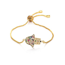 Load image into Gallery viewer, Women's cz rainbow bracelets bangles devil's eye bracelet zircons colorful rainbow bracelet femme jewelry accessories gift