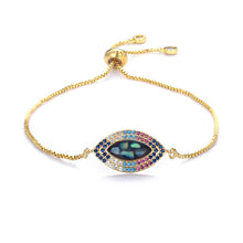 Load image into Gallery viewer, Women's cz rainbow bracelets bangles devil's eye bracelet zircons colorful rainbow bracelet femme jewelry accessories gift