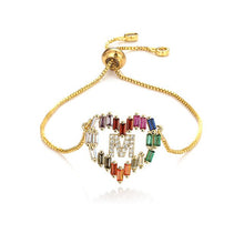 Load image into Gallery viewer, Women's cz rainbow bracelets bangles devil's eye bracelet zircons colorful rainbow bracelet femme jewelry accessories gift