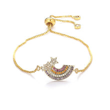 Load image into Gallery viewer, Women's cz rainbow bracelets bangles devil's eye bracelet zircons colorful rainbow bracelet femme jewelry accessories gift