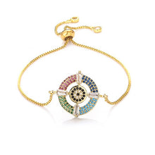 Load image into Gallery viewer, Women's cz rainbow bracelets bangles devil's eye bracelet zircons colorful rainbow bracelet femme jewelry accessories gift
