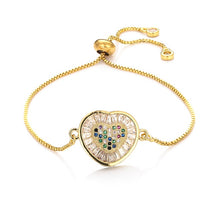 Load image into Gallery viewer, Women's cz rainbow bracelets bangles devil's eye bracelet zircons colorful rainbow bracelet femme jewelry accessories gift