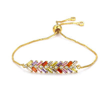 Load image into Gallery viewer, Women's cz rainbow bracelets bangles devil's eye bracelet zircons colorful rainbow bracelet femme jewelry accessories gift