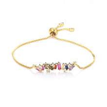 Load image into Gallery viewer, Women's cz rainbow bracelets bangles devil's eye bracelet zircons colorful rainbow bracelet femme jewelry accessories gift