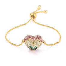 Load image into Gallery viewer, Women's cz rainbow bracelets bangles devil's eye bracelet zircons colorful rainbow bracelet femme jewelry accessories gift