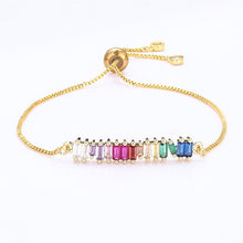 Load image into Gallery viewer, Women's cz rainbow bracelets bangles devil's eye bracelet zircons colorful rainbow bracelet femme jewelry accessories gift
