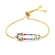 Load image into Gallery viewer, Women's cz rainbow bracelets bangles devil's eye bracelet zircons colorful rainbow bracelet femme jewelry accessories gift