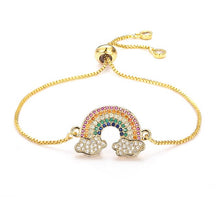 Load image into Gallery viewer, Women's cz rainbow bracelets bangles devil's eye bracelet zircons colorful rainbow bracelet femme jewelry accessories gift