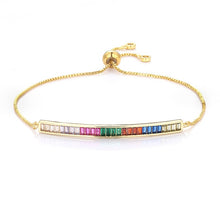 Load image into Gallery viewer, Women's cz rainbow bracelets bangles devil's eye bracelet zircons colorful rainbow bracelet femme jewelry accessories gift