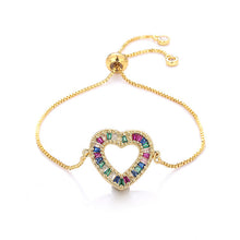 Load image into Gallery viewer, Women's cz rainbow bracelets bangles devil's eye bracelet zircons colorful rainbow bracelet femme jewelry accessories gift