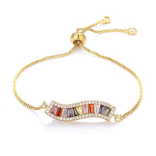 Load image into Gallery viewer, Women's cz rainbow bracelets bangles devil's eye bracelet zircons colorful rainbow bracelet femme jewelry accessories gift