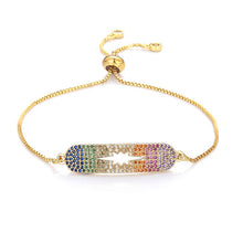 Load image into Gallery viewer, Women's cz rainbow bracelets bangles devil's eye bracelet zircons colorful rainbow bracelet femme jewelry accessories gift