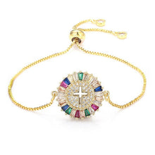 Load image into Gallery viewer, Women's cz rainbow bracelets bangles devil's eye bracelet zircons colorful rainbow bracelet femme jewelry accessories gift