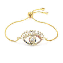 Load image into Gallery viewer, Women's cz rainbow bracelets bangles devil's eye bracelet zircons colorful rainbow bracelet femme jewelry accessories gift