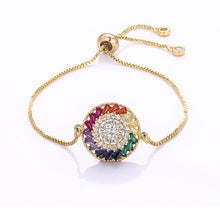Load image into Gallery viewer, Women's cz rainbow bracelets bangles devil's eye bracelet zircons colorful rainbow bracelet femme jewelry accessories gift