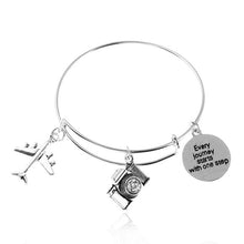 Load image into Gallery viewer, 2018 Hot Sale Charm Bracelet For Women Fashion Silver Color Zinc Alloy Bracelets With Cute Plane Camera Pendant Valentine Gift