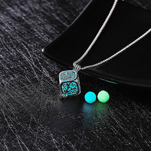 Load image into Gallery viewer, Glow In The Dark Necklace Moon Square Heart Necklaces For Woman Hollow Water Drop Pendant Night Fluorescence Light Accessories
