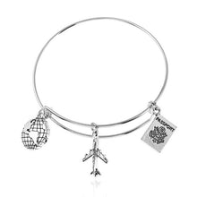 Load image into Gallery viewer, 2018 Hot Sale Charm Bracelet For Women Fashion Silver Color Zinc Alloy Bracelets With Cute Plane Camera Pendant Valentine Gift