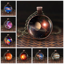 Load image into Gallery viewer, Charming Nebula Necklace Galaxy Space Glass Cabochon Pendant Solar System Jewelry Space Universe Necklace Milky Way Jewelry