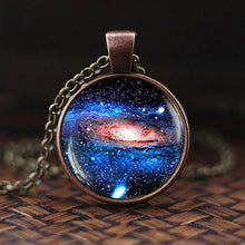 Load image into Gallery viewer, Charming Nebula Necklace Galaxy Space Glass Cabochon Pendant Solar System Jewelry Space Universe Necklace Milky Way Jewelry