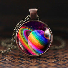 Load image into Gallery viewer, Charming Nebula Necklace Galaxy Space Glass Cabochon Pendant Solar System Jewelry Space Universe Necklace Milky Way Jewelry