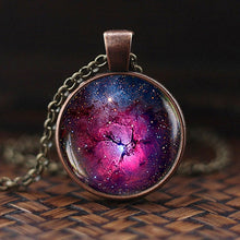 Load image into Gallery viewer, Charming Nebula Necklace Galaxy Space Glass Cabochon Pendant Solar System Jewelry Space Universe Necklace Milky Way Jewelry