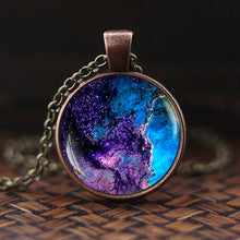 Load image into Gallery viewer, Charming Nebula Necklace Galaxy Space Glass Cabochon Pendant Solar System Jewelry Space Universe Necklace Milky Way Jewelry