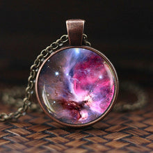Load image into Gallery viewer, Charming Nebula Necklace Galaxy Space Glass Cabochon Pendant Solar System Jewelry Space Universe Necklace Milky Way Jewelry